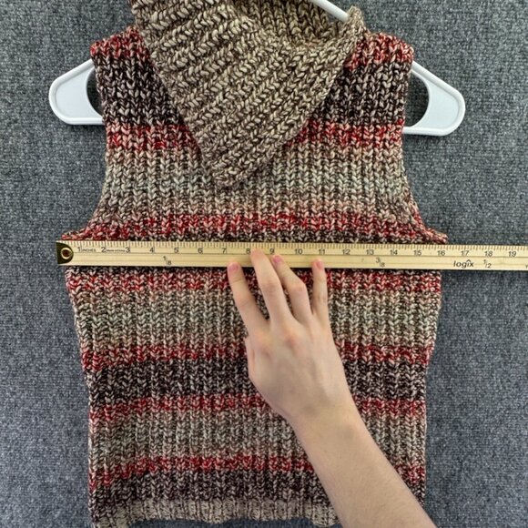 J. Crew Sweater Vest Women's Small Striped Knit Warm Beige Colorful Turtleneck - Picture 4 of 13